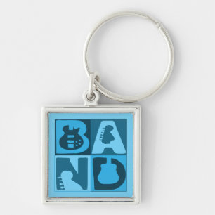 Band Blokken Blauw Sleutelhanger