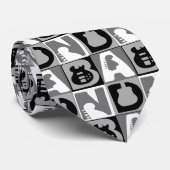 Band Blokken Blauw Stropdas (Opgerold)