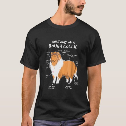 Band collie-Anatomie van een ruwe colliedop T-shirt (Voorkant)