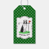 Band Collie Dog Golf (zwart-wit) Cadeaulabel (Voorkant)