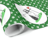 Band Collie Dog Golf (zwart-wit) Cadeaupapier (Rol Hoek)