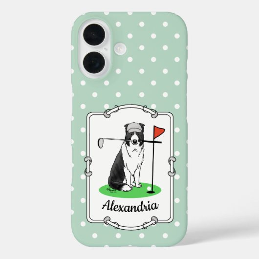 Band Collie Dog Golf (zwart-wit) Case-Mate iPhone Case (Achterkant)