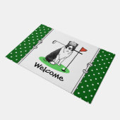 Band Collie Dog Golf (zwart-wit) Deurmat (Schuin)