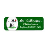 Band Collie Dog Golf (zwart-wit) Etiket (Voorkant)