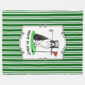 Band Collie Dog Golf (zwart-wit) Fleece Deken (Voorkant (Horizontaal))