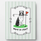 Band Collie Dog Golf (zwart-wit) Fotoplaat (Voorkant)