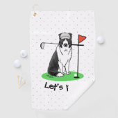 Band Collie Dog Golf (zwart-wit) Golfhanddoek (Insitu)