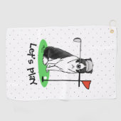 Band Collie Dog Golf (zwart-wit) Golfhanddoek (Horizontaal)