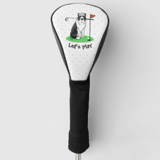 Band Collie Dog Golf (zwart-wit) Golfheadcover
