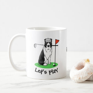 Band Collie Dog Golf (zwart-wit) Koffiemok