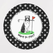 Band Collie Dog Golf (zwart-wit) Labels (Design 1)