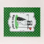 Band Collie Dog Golf (zwart-wit) Legpuzzel (Horizontaal)