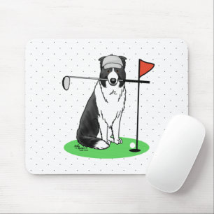 Band Collie Dog Golf (zwart-wit) Muismat