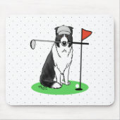 Band Collie Dog Golf (zwart-wit) Muismat (Voorkant)