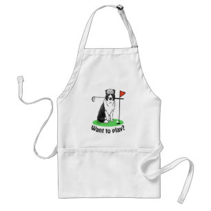 Band Collie Dog Golf (zwart-wit) Standaard Schort