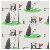 Band Collie Dog Golf (zwart-wit) Stof (Close Up)