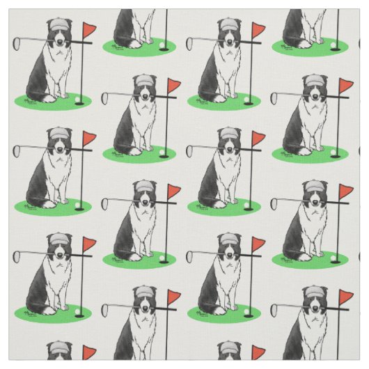 Band Collie Dog Golf (zwart-wit) Stof (Swatch)