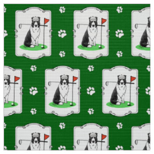 Band Collie Dog Golf (zwart-wit) Stof