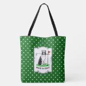 Band Collie Dog Golf (zwart-wit) Tote Bag (Achterkant)