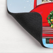 Band collie Dog in auto met kerstman Muismat (Hoek)