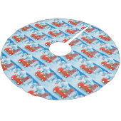 Band Collie Dog in kerstcadeauwagen Kerstboom Rok (Gekanteld)