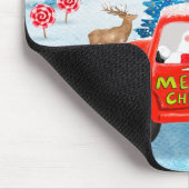 Band Collie Dog in kerstcadeauwagen Muismat (Hoek)