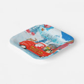 Band Collie Dog in kerstcadeauwagen Papieren Bordje (Gebogen)