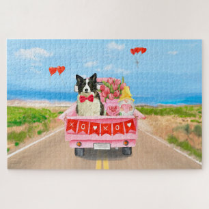 Band Collie Dog Valentijnsdag Truck Hearts Legpuzzel