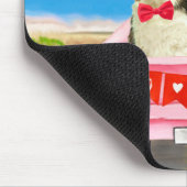 Band Collie Dog Valentijnsdag Truck Hearts Muismat (Hoek)