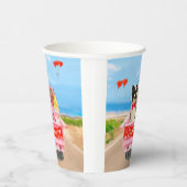 Band Collie Dog Valentijnsdag Truck Hearts Papieren Bekers (Rechts)