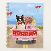Band Collie Dog Valentijnsdag Truck Hearts Planner (Voorkant)