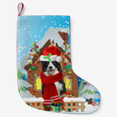 Band Collie-hond met kerstcadeaus Kleine Kerstsok (Voorkant)
