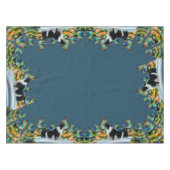 Band-collie in wintersneeuwbos kerstboom tafelkleed (Voorkant (Horizontaal))