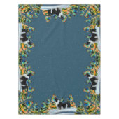 Band-collie in wintersneeuwbos kerstboom tafelkleed (Voorkant)