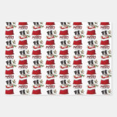 Band Collie Puppy in Holiday Gift Bag Inpakpapier Vel (Voorkant)