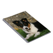 Band Collie Puppy met Leaf in Mouth Notitieboek (Rechterzijde)