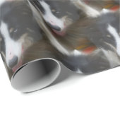 Band Collie Stare Dog Patroon Cadeaupapier (Rol Hoek)