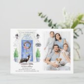 Band Collie Vooraan Foto Bewegingsaankondiging Kaart (Staand voorkant)