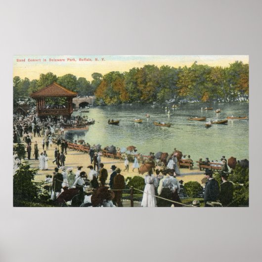 Band Concert, Delaware Park, Buffalo 1911  Poster (Voorkant)