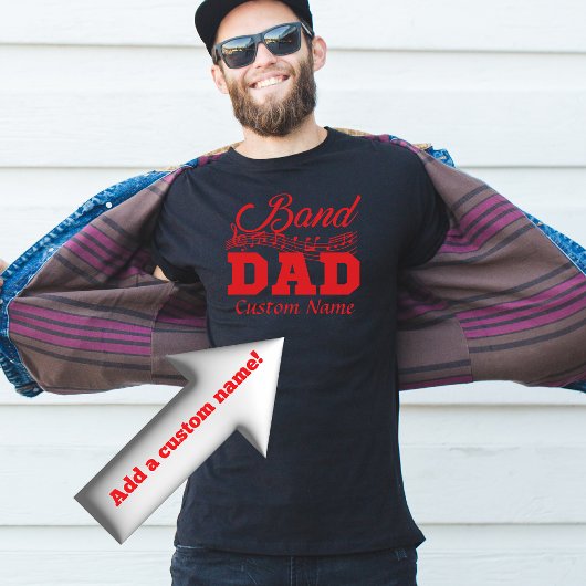 Band Dad Aangepaste naam T-shirt