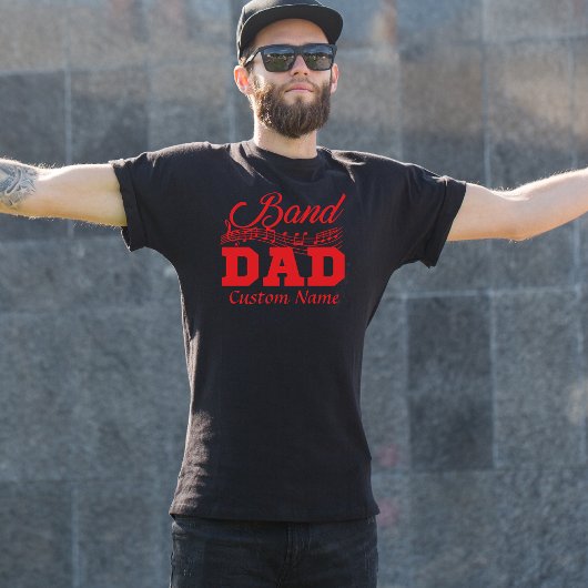 Band Dad Aangepaste naam T-shirt