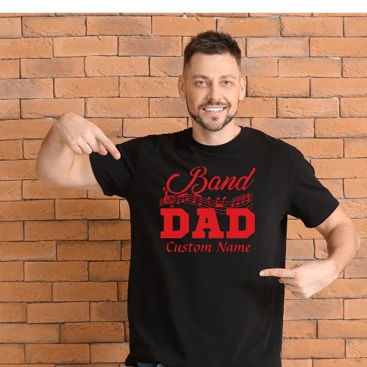 Band Dad Aangepaste naam T-shirt