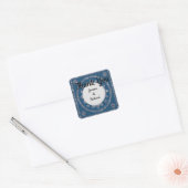 Band Dank je blauwe middeleeuwse stijl legant zege Vierkante Sticker (Envelop)