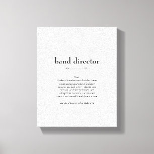 Band Director Definitie Bedankt Gift Canvas Afdruk