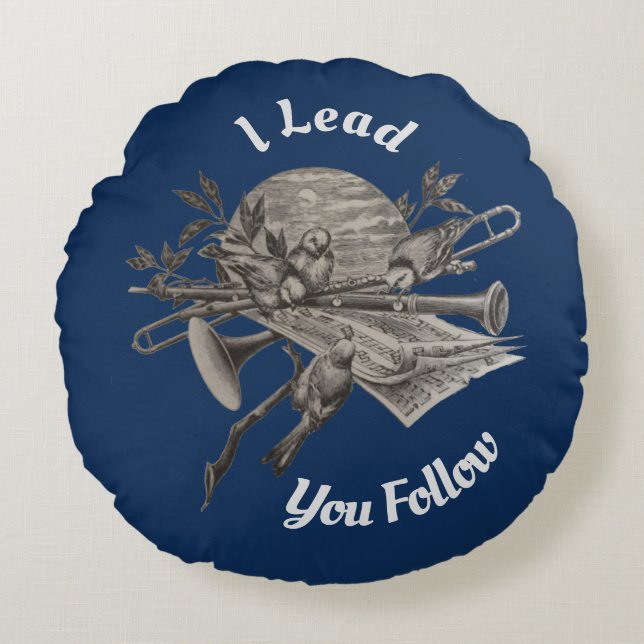 Band Dirigent  Instrumenten Muziekleraar Rond Kussen (Voorkant)