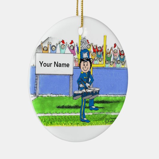 Band, drie drum - Vrouw Keramisch Ornament (Rechts)