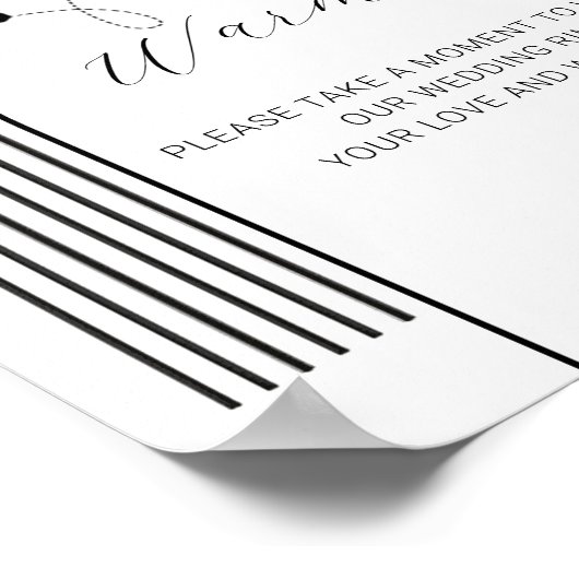 Band Eenvoudig Minimale Rings Warming Wedding Sign Poster (Hoek)