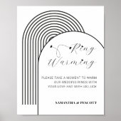 Band Eenvoudig Minimale Rings Warming Wedding Sign Poster (Voorkant)