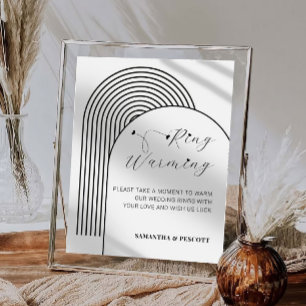 Band Eenvoudig Minimale Rings Warming Wedding Sign Poster