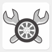 Band en draden vierkante sticker (Voorkant)